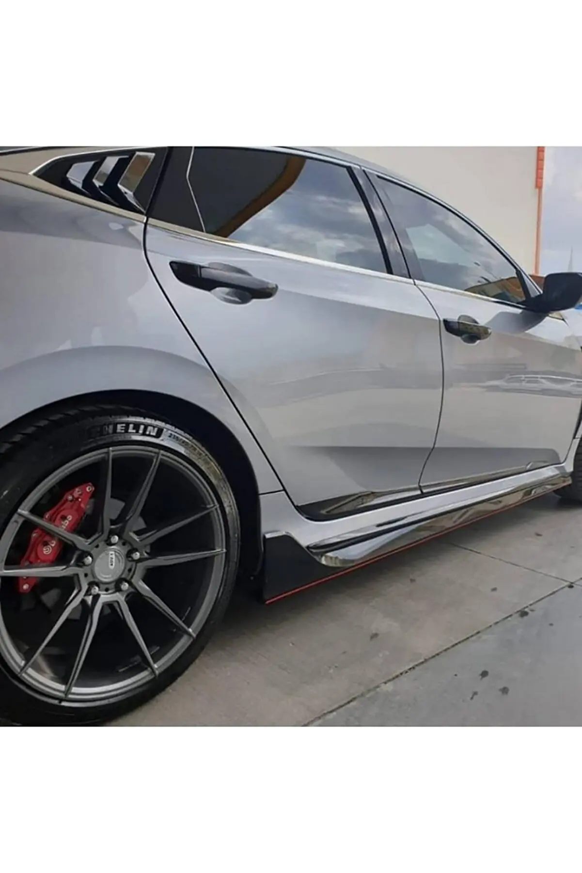 Für Honda Civic Fc5 Typer Seite Rock Set Kunststoff 2016-2021-Auto Körper Kit Flügel Spoiler Diffusor Rocker radio Batterie Körper Kit