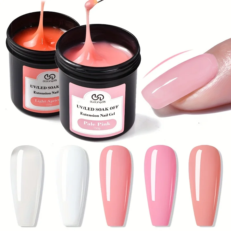 Gel de extensión de uñas acrílico de 150g, compatible UV/LED, sin olor, removible 2