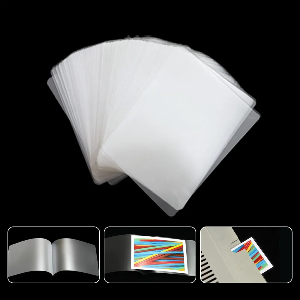 100 szt. Folia do laminowania termicznego PET do zdjęć/plików/kart/zdjęcia etui do laminowania laminator folia do laminowania na gorąco — zdjęcie 2