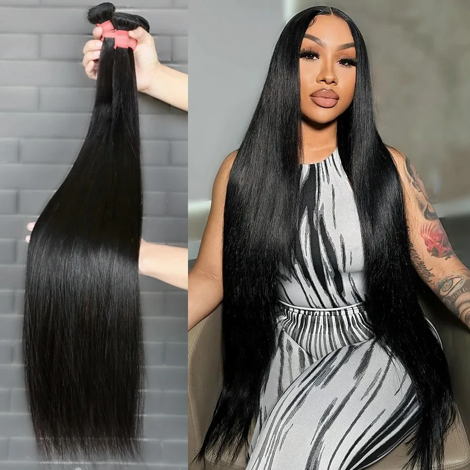 

YKB 30 40 дюймов, прямые искусственные человеческие волосы, вьетнамские 100% Необработанные 3 4 упаковки волос Remy, наращивание волос оптом для женщин