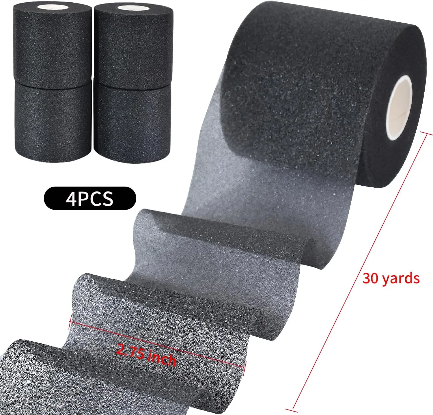 4 Pieces Pre Wrap Tape Athletic Foam Underwrap Sports Tapes for Ankles Wrists Hands and Knees 2.75 Inches x 30 Yards