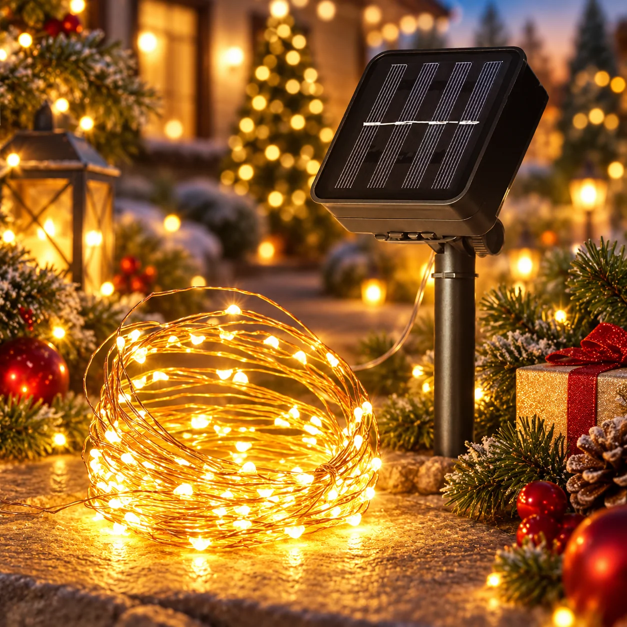 Solar Fairy Lights Copper Wire LED String Lights 8 Modes Waterproof Outdoor Garden Christmas Party Decor