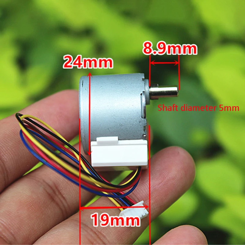 1PCS 24BYJ Micro Reducer Motor 4-Phase 5-Wire Stepping Motor DC 5V Reduction Stepper Motor Output Shaft 5mm Wire Length 10cm