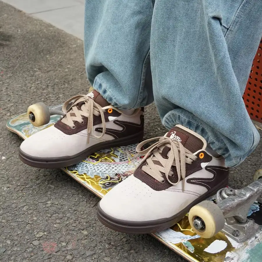 أحذية Goluck Ants Cupsole من جلد الغزال للتزلج، أحذية رياضية أنيقة مغلفة، مريحة ومتينة