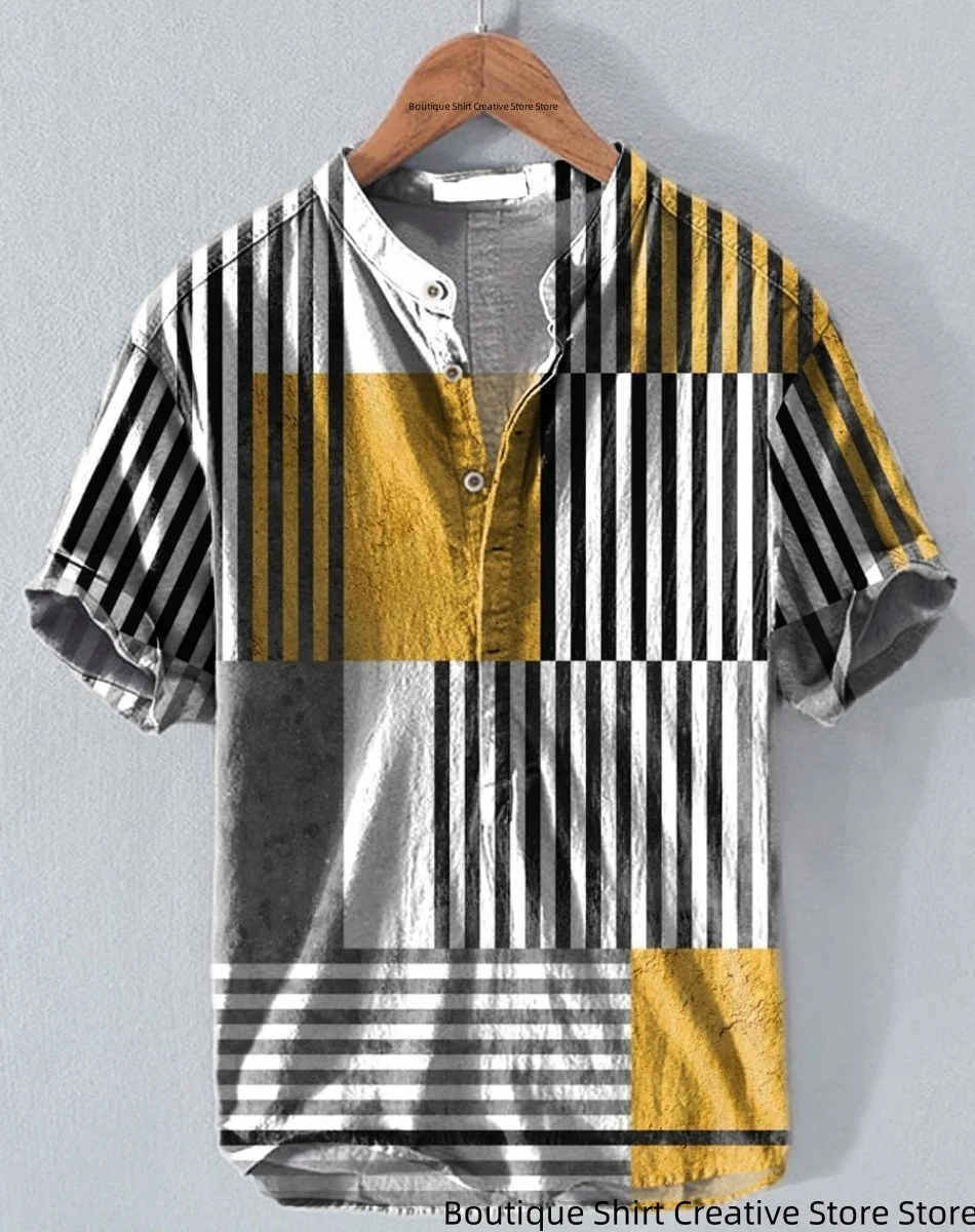 

New 3D printed pullover shirt, street fashion casual shirt, 3D printed geometric pattern Hawaiian pullover casual shirt fast shi