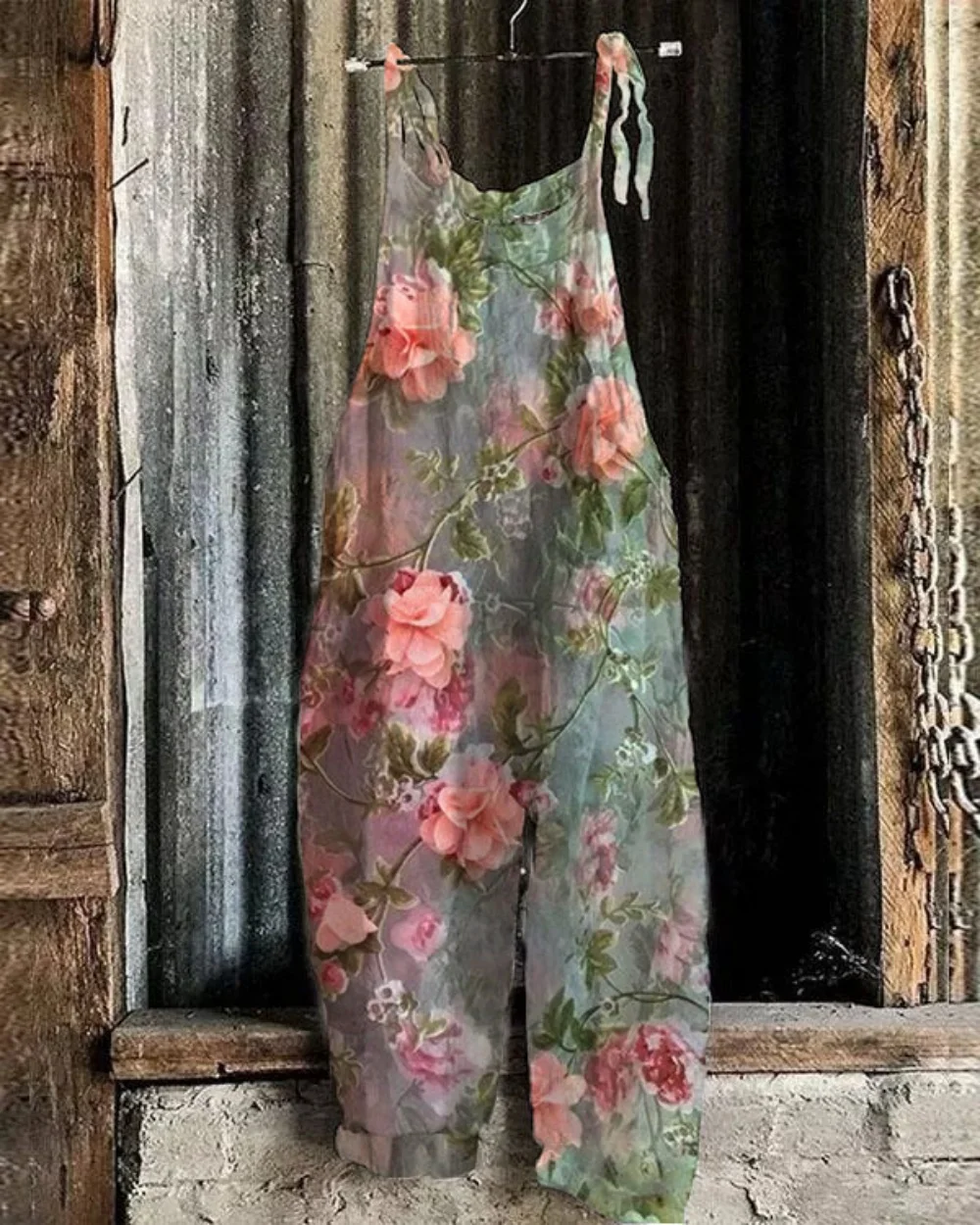 Sommer Damen overall mit Blumen druck, bequemer Overall, Leinen dünn, plus Größe, schnell trocknend, cooler gerader Schlauch,