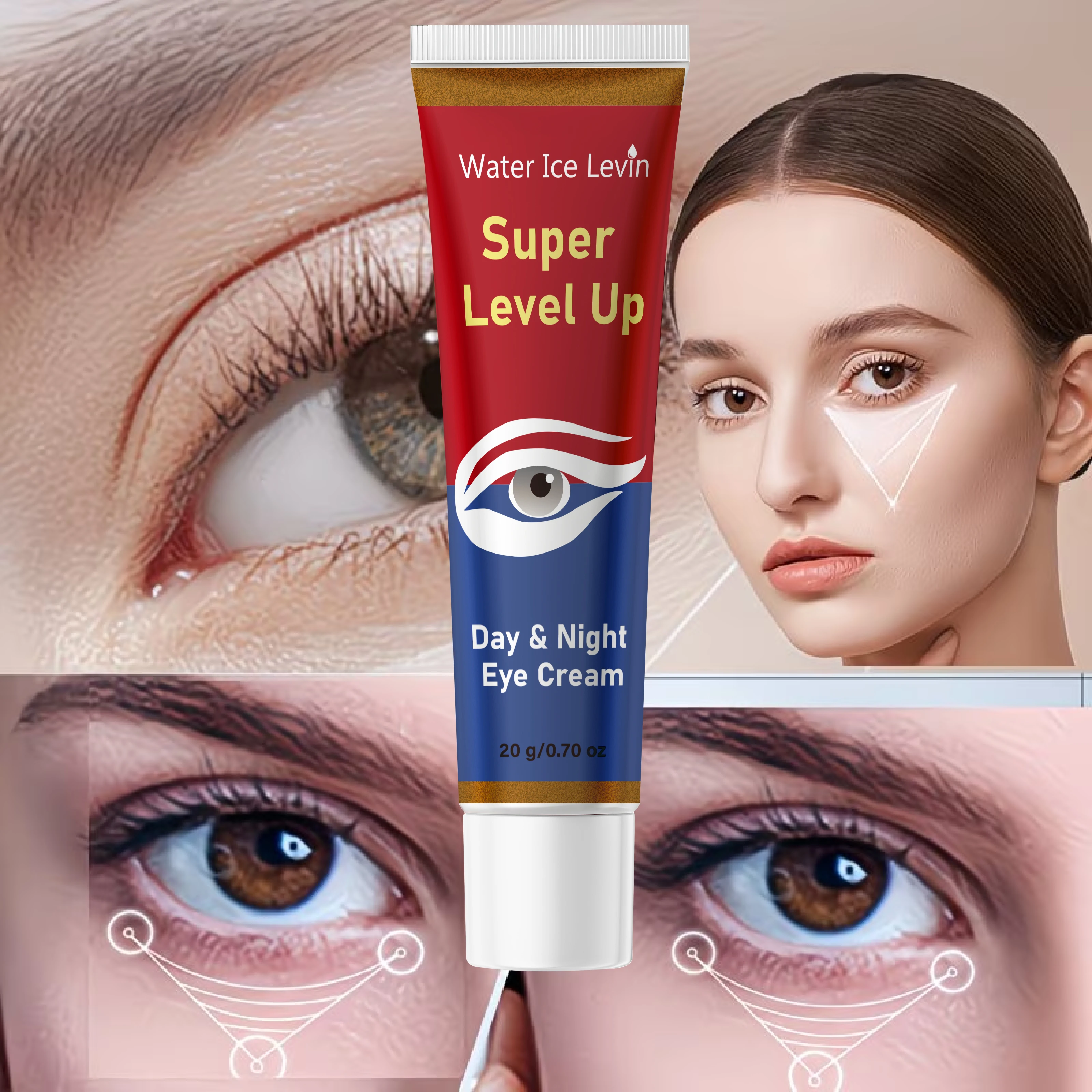 Day Night Dual Use Eye Cream Moisturizing Firming Hydrating Collagen Infused Gentle Under Eye Contour Skin Care 20g