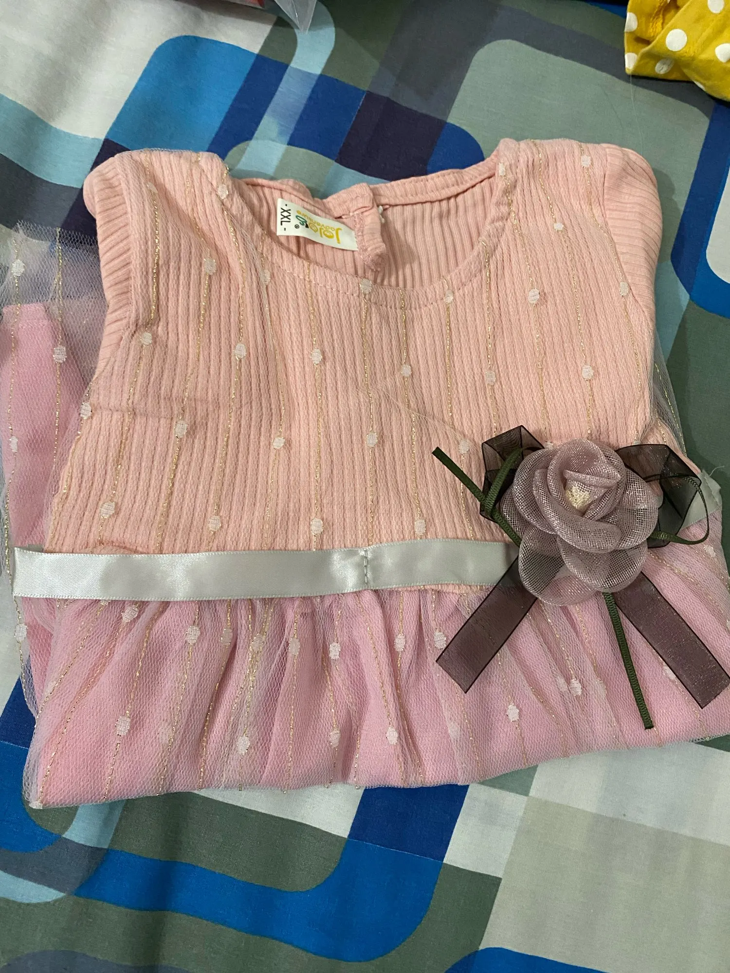 Summer New Baby Girls Dress Sweet Princess Dress Flower Ribbon Mesh Shaggy Gauze Dress Birthday Party Dress photo review