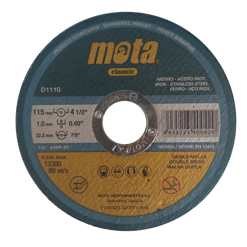 Cutting disc for iron, Metal, stainless steel, Inox Extra thin 115mm x 1mm x 22,2mm discs for radial grinder