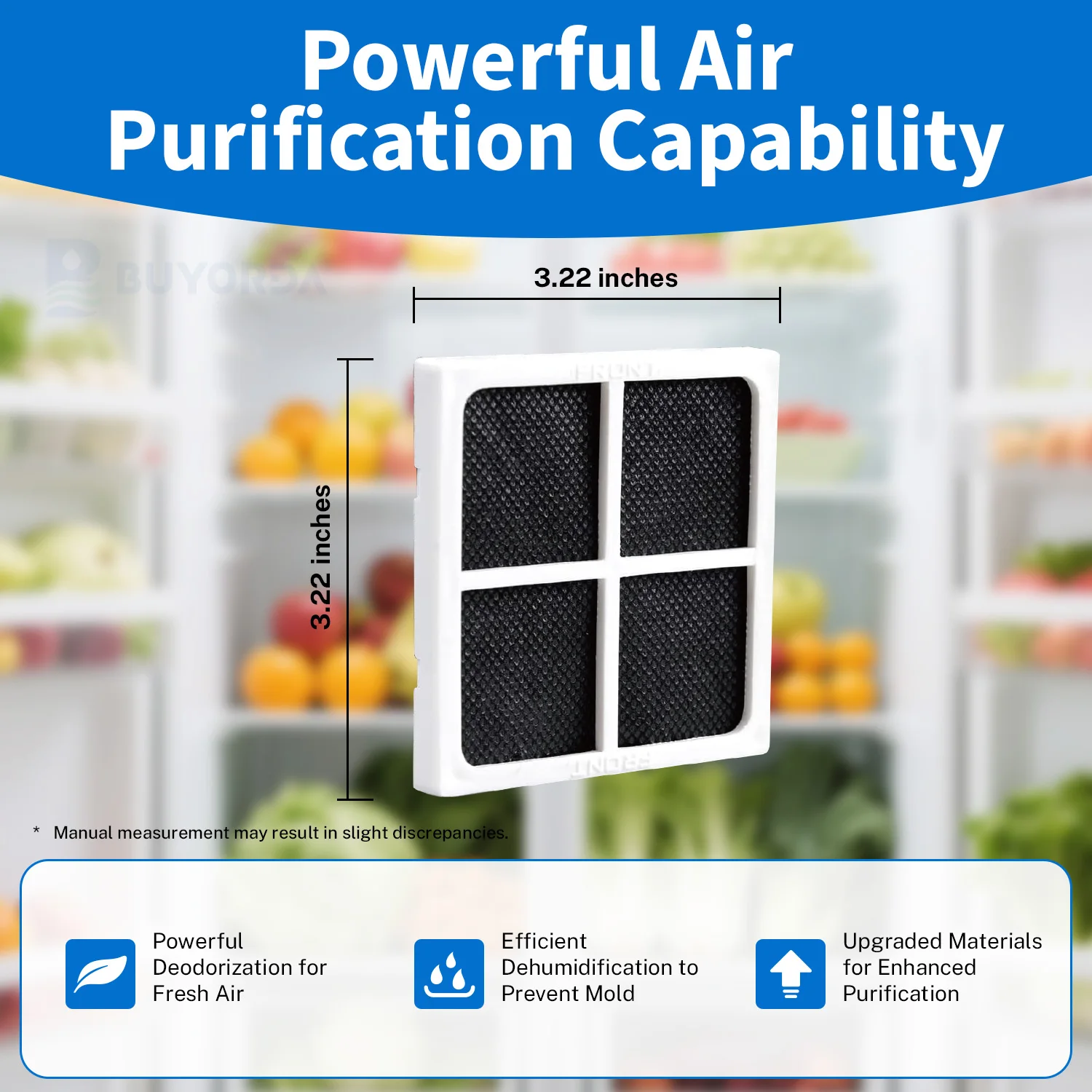 فلتر هواء بديل للثلاجة متوافق for LG LT120F و for Kenmore Elite 9918 موديلات ADQ73214402 ، ADQ73214404 ، ADQ73334008 ، LMXS30776S ، عبوة 3 صناديق