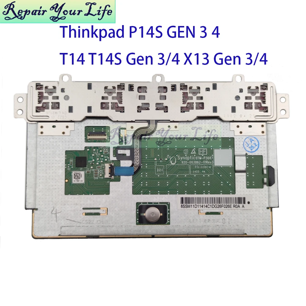 

Laptop Touch Clickpad TrackPad For Lenovo ThinkPad P14s T14 T14s X14 Gen 3 4 Touchpad Button Board Synapticstm-P3687 5T61P67198