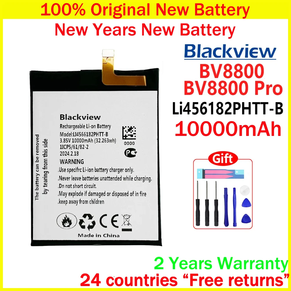 100% Genuine Original 10000mAh Blackview BV8800 Battery Li456182PHTT-B Battery For Blackview BV8800 BV8800 PRO Phone Batteria