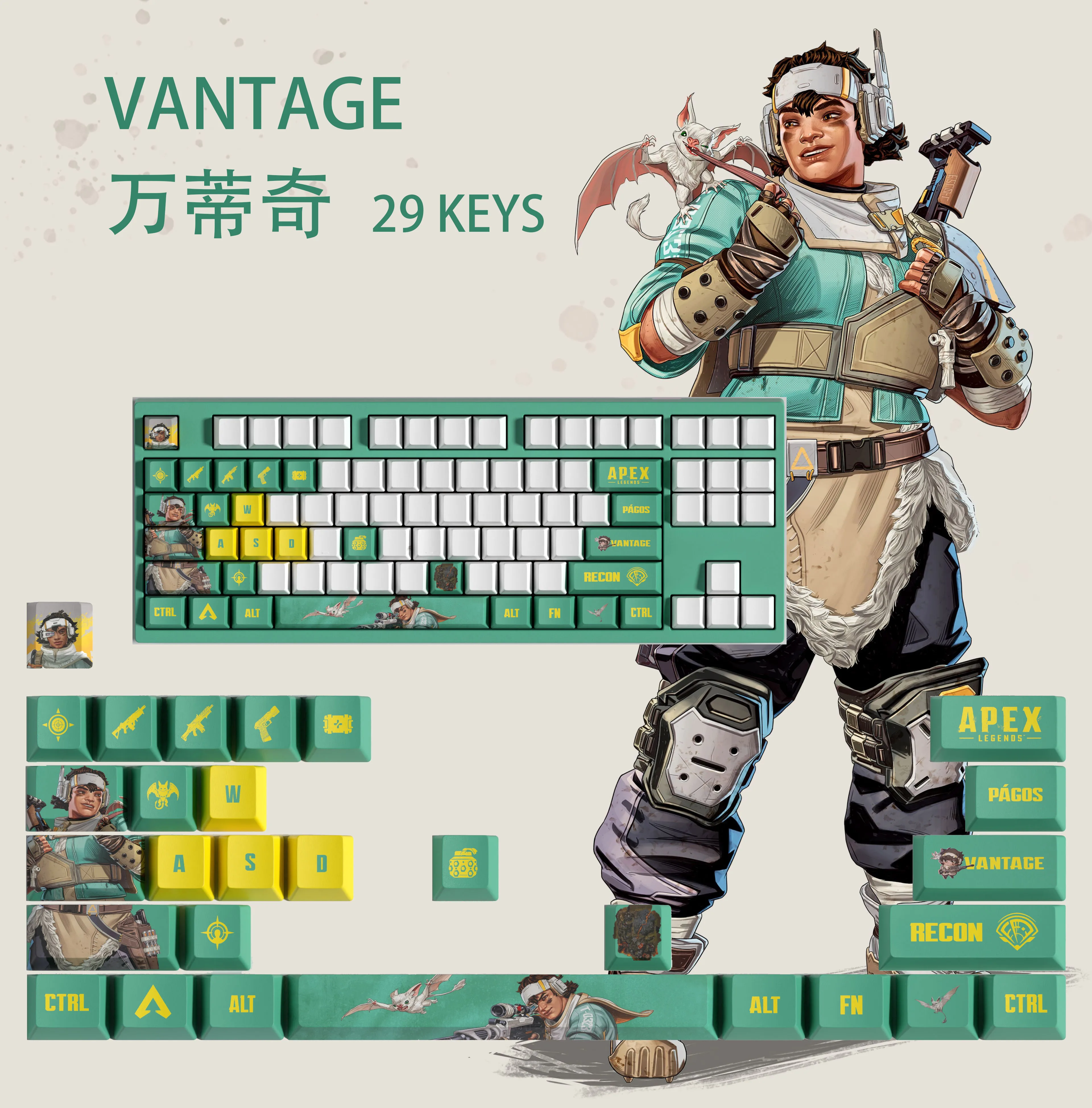 VANTAGE KEYCAPS APEX keycaps 29KEYCAPS  OEM Profile Apex Legends Keycaps for mechanical keyboard