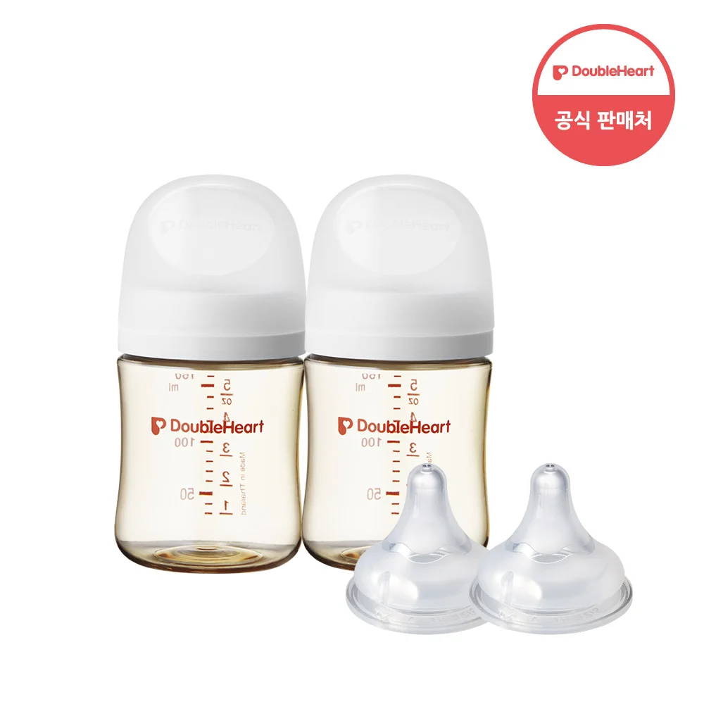 [Double hat] Mother's milk loss 3rd generation PPSU bottle New in white 160ml Twin Pack + nipple L size 2