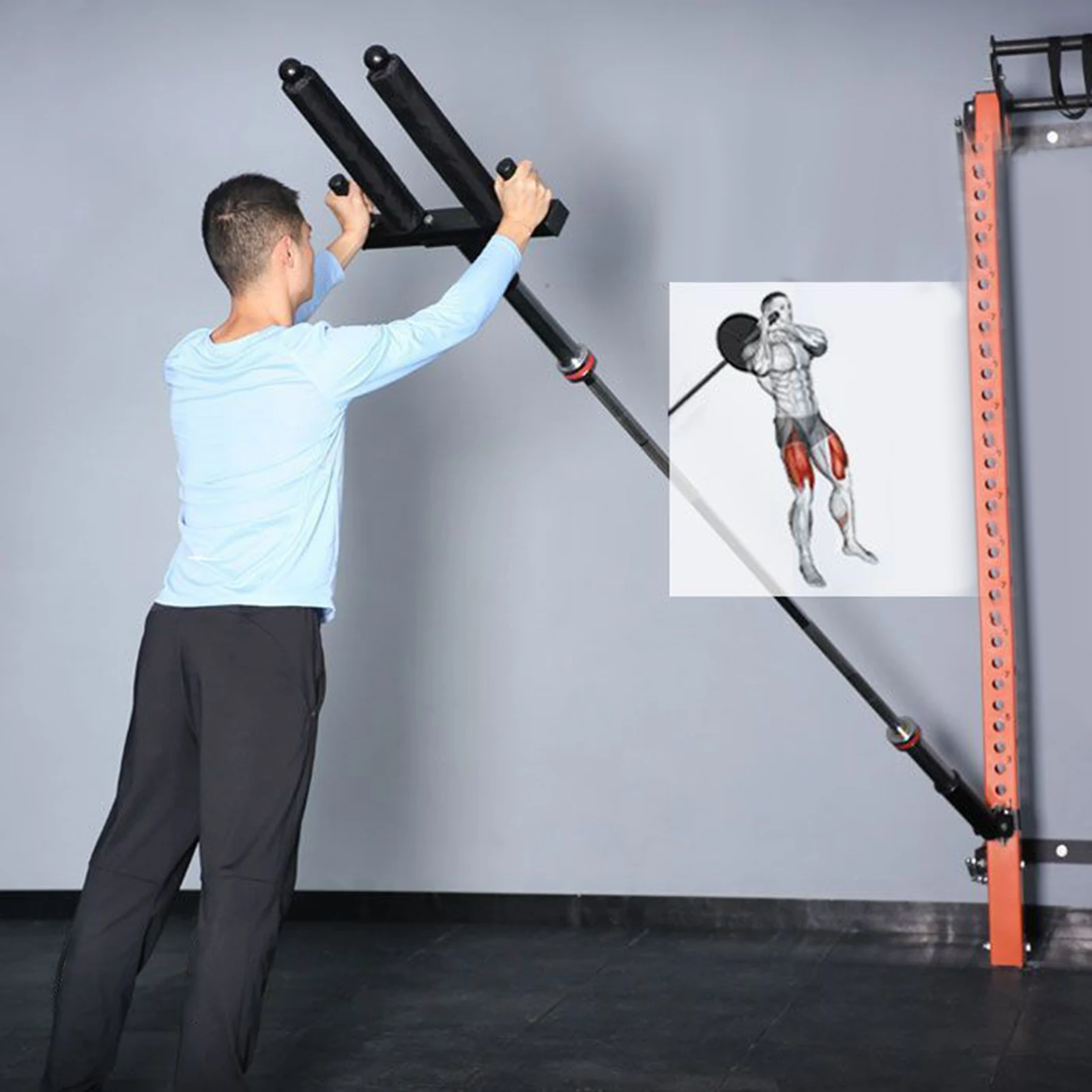 Bar Row Attachment Handle Ergonomic Fitness Core Strength Training Equipment Weightlifting for Shoulder Press Row Training