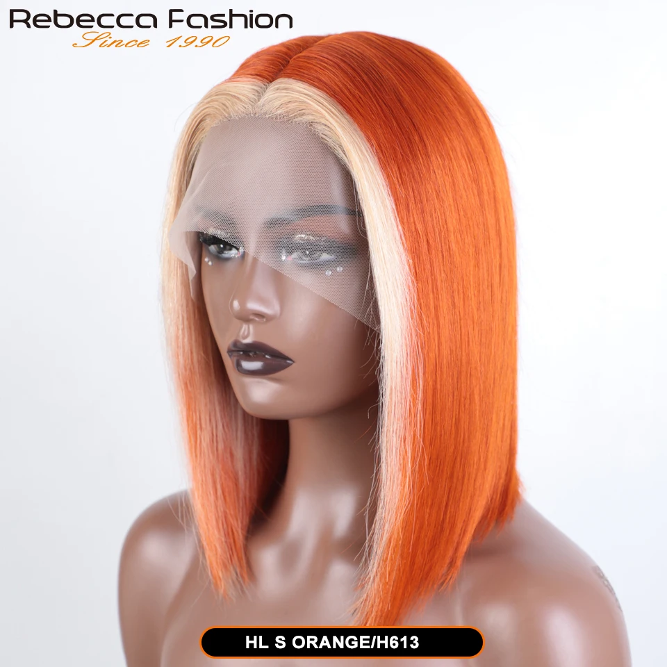 Farbige Ombre Rosa Bob T Teil Spitze Perücken Gerade Echthaar Lace Front Perücken Vorgezupfte Blonde Gerade Lace Front Perücken