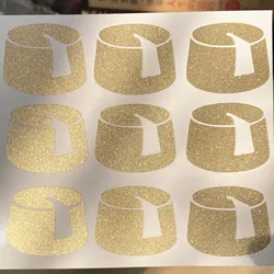 Glitter Tarbouch Stickers Circumcision Party Decorations Glass Cup Decor Moroccan Turkish Cap Sticker Labels