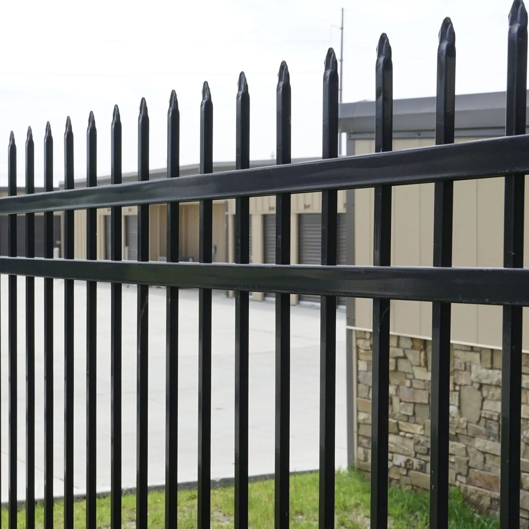 6ftx8ft Modern Black Aluminium Metal Steel Picket Fence Panel For Home Garden