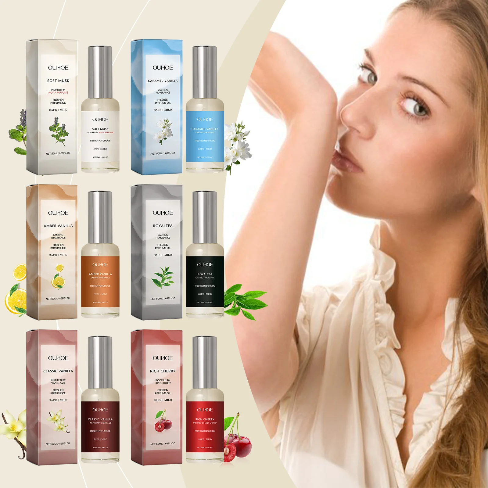 عطر زيتي عطر يدوم طويلاً يؤرخ المسك الكرز الفانيليا الأزهار الكرمل رائحة الطبيعية المحمولة المعززة الفيرومونات العطور #5