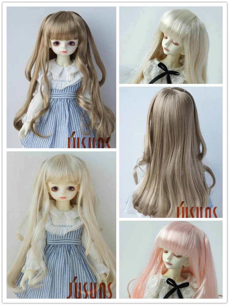 JD437 1/6 1/4 1/3 Long Curly BJD Synthetic Mohair Wig Cheap YOSD MSD SD Accessories Suit 6-7inch 7-8inch 8-9inch Doll Hair