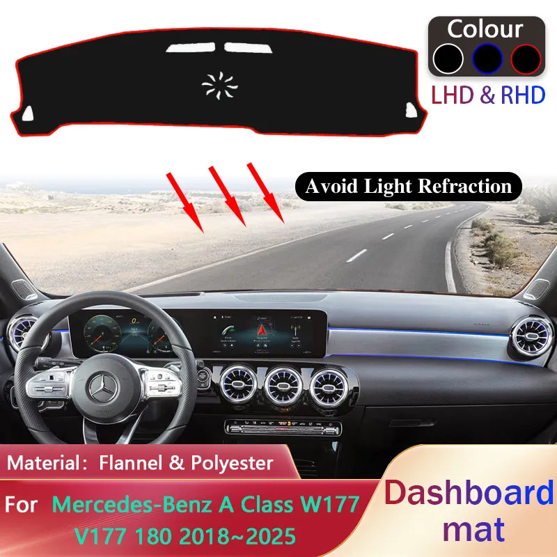 

Car Dashboard Cover Pad for Mercedes-Benz A Class W177 V177 180 2018~2025 Liner Anti-Slip Sunshade Dashmat Mat Carpet Accessorie