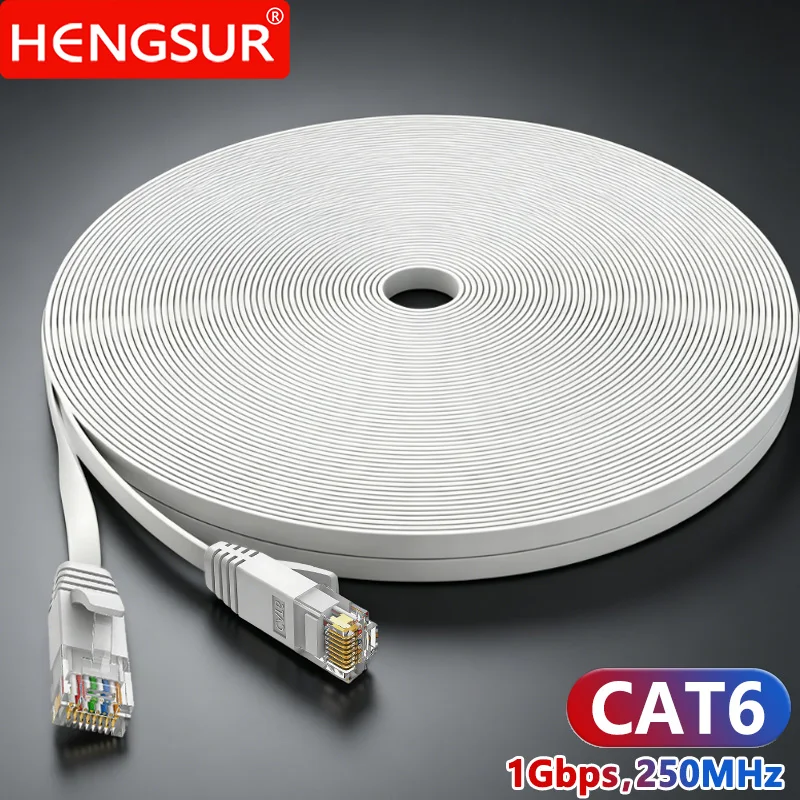 Câble Ethernet CAT6 1M 5M 10M 15M 20M 30M Câble réseau plat RJ45 Câble de raccordement LAN pour routeur modem Câble Ethernet Cat6