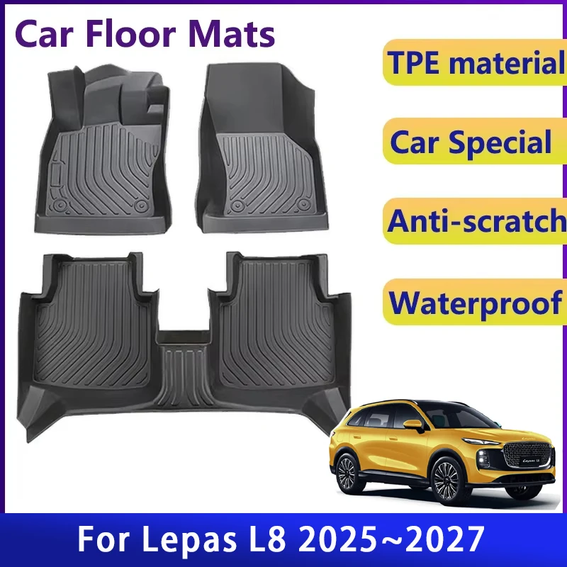 

Car Floor Mats For Lepas L8 PHEV Chery Tiggo 8 MK2 2025 2026 2027 Waterproof Pad Left Hand Driver Rug Foot Cover Car Accessories