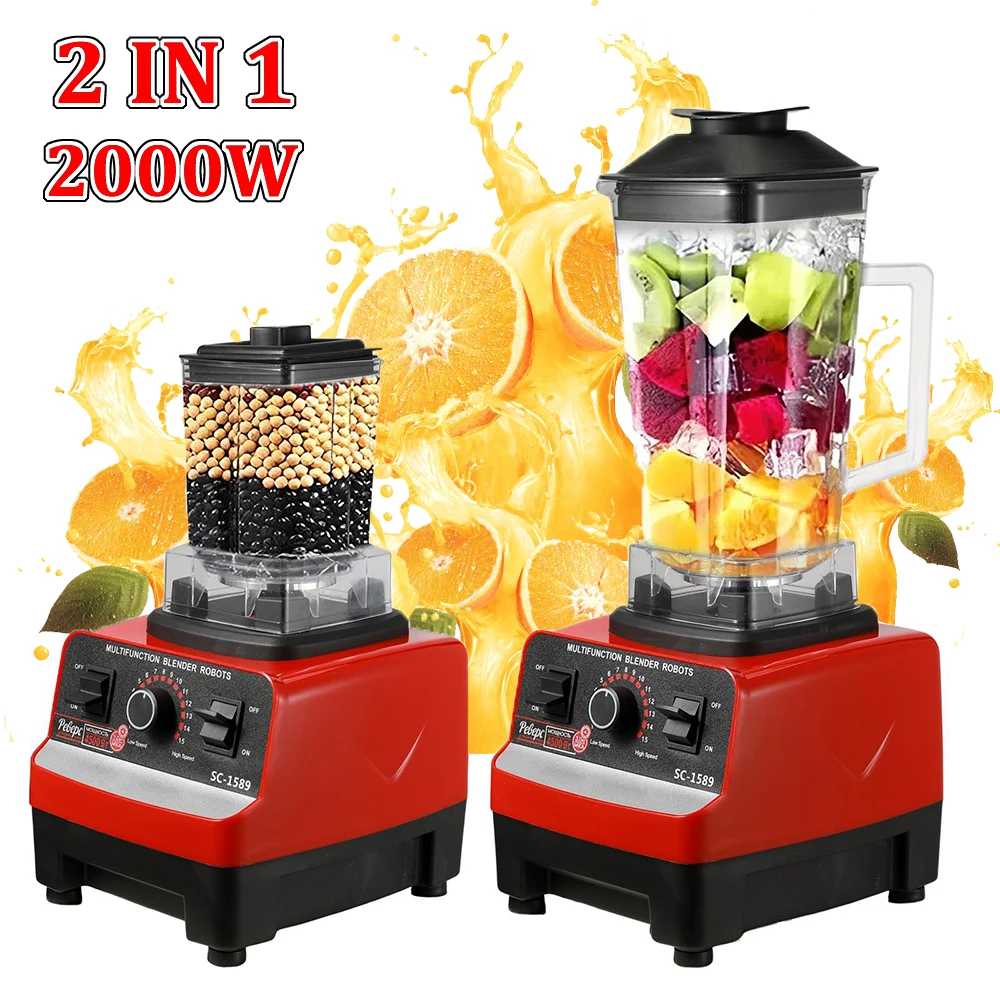Image of Frullatore elettrico 2 IN 1 2000W Frullatore professionale Spremiagrumi Frullatore Frutta Vegtable Frullatori da tavolo Robot da cucina per bambini cod004