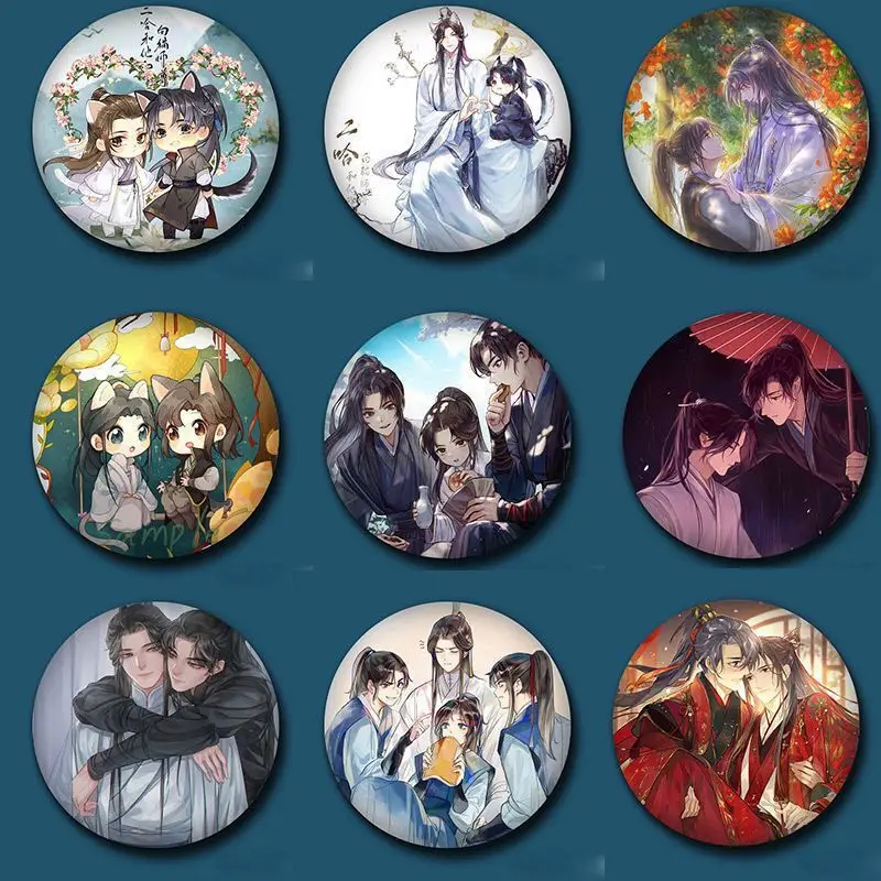 Broche en métal Anime The Husky and His White Cat Shizun, épinglettes de dessin animé, bijoux mignons, insigne Chu Wanning Mo Ran, cadeau pour hommes et femmes