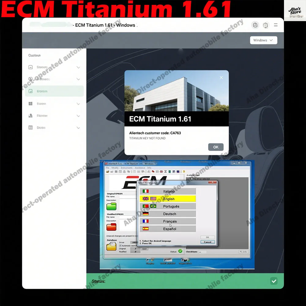 

New Car accessories Tools ECM TITANIUM 1.61 obd2 scanner With 26000 + Driver ECM 18259 + Drivers for ecu tool Support windows 10