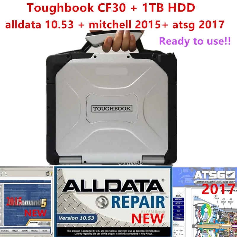 

2023, диагностический ноутбук toughbook CF30 с жестким диском на 1 ТБ для Panasonic cf30, программное обеспечение alldata mitche.l 2015 atsg 2017, готов к использованию