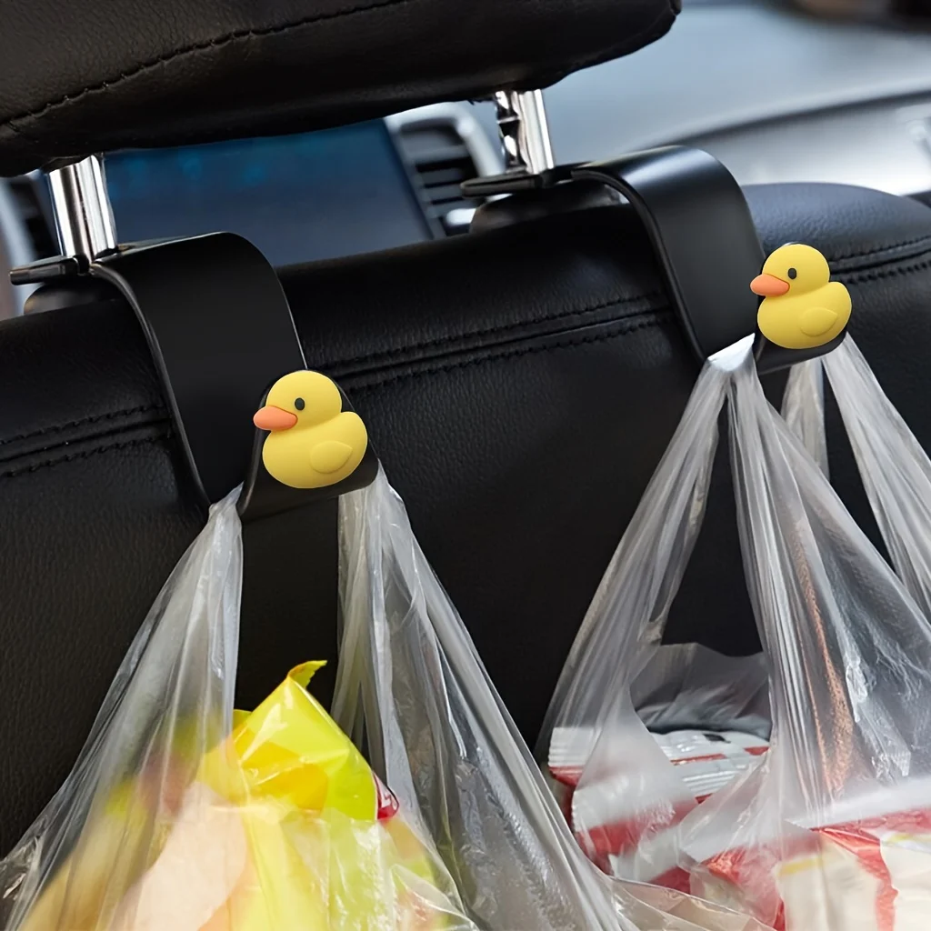 2 Creative and Cute Little Yellow Duck Seat Hooks, Easy to Store and Decorate