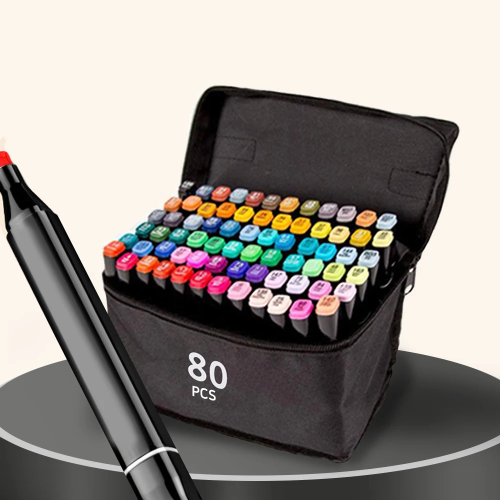 80 color twin maca pen cloth case domestic shipping color marker pen KC certification double head drawing design macarene