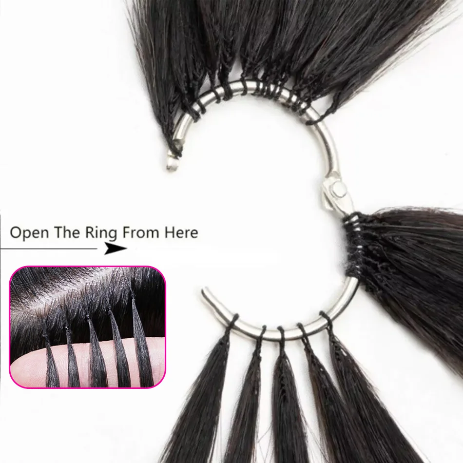 حزم من ريش الشعر البشري وصلات شعر 100% شعر طبيعي حقيقي مريح وغير مرئي 18-30 "أسود بني أشقر للصالون