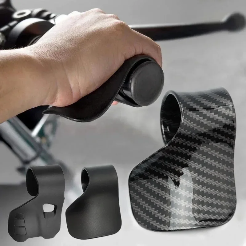 Poignées universelles d'assistance d'accélérateur de Moto en Fiber de carbone, guidon de régulateur de vitesse, Clips d'assistant, repose-poignet, accessoires de Moto