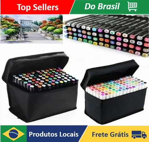 60 Cores Caneta Marcadora De Cabeça Dupla Oleosa Montagem Artística Para Estudantes Material Escolar Papelaria - Neverdie Store