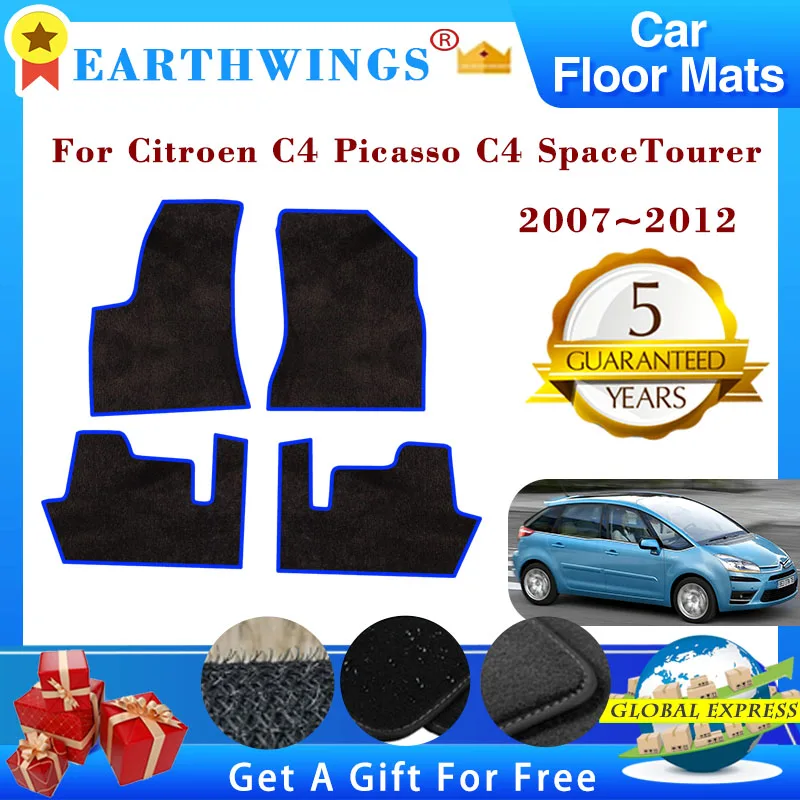 

For Citroen C4 Picasso C4 SpaceTourer 2007~2012 2010 Car Floor Mats Rugs Panel Footpads Carpets Cover Foot Pads Auto Accessories