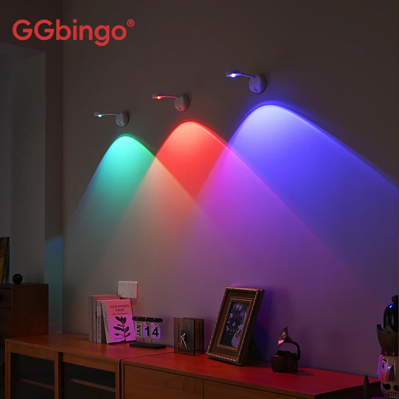 

GGBingo Led Wall Lamp Spotlight Sensor RGB Colors Backlight Decor Remote Control Human Sensing Poster Lights for Wall Pictures