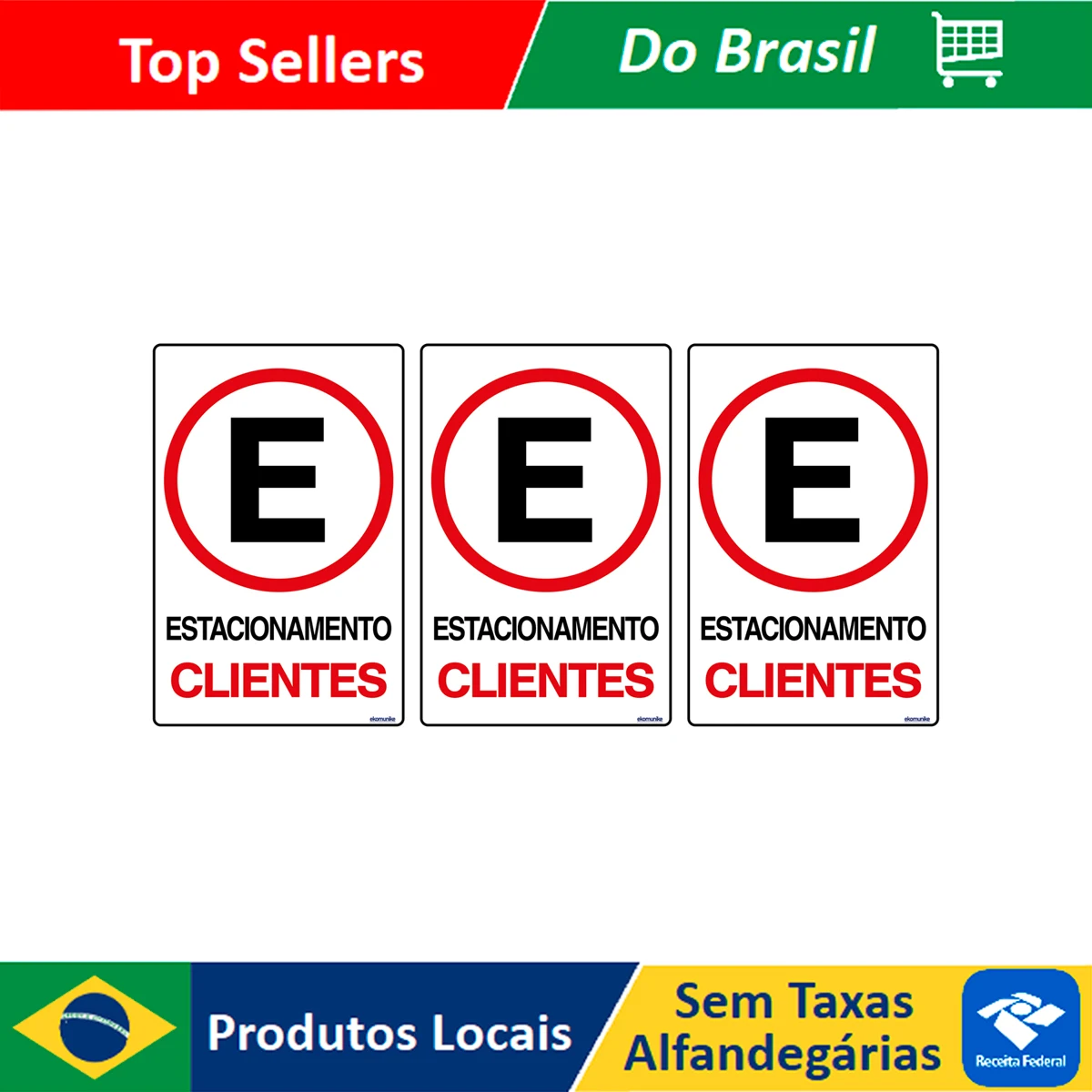 Combo 3 Signs Parking Plates Customers 20x30 Ekomunike - P-2 F9e