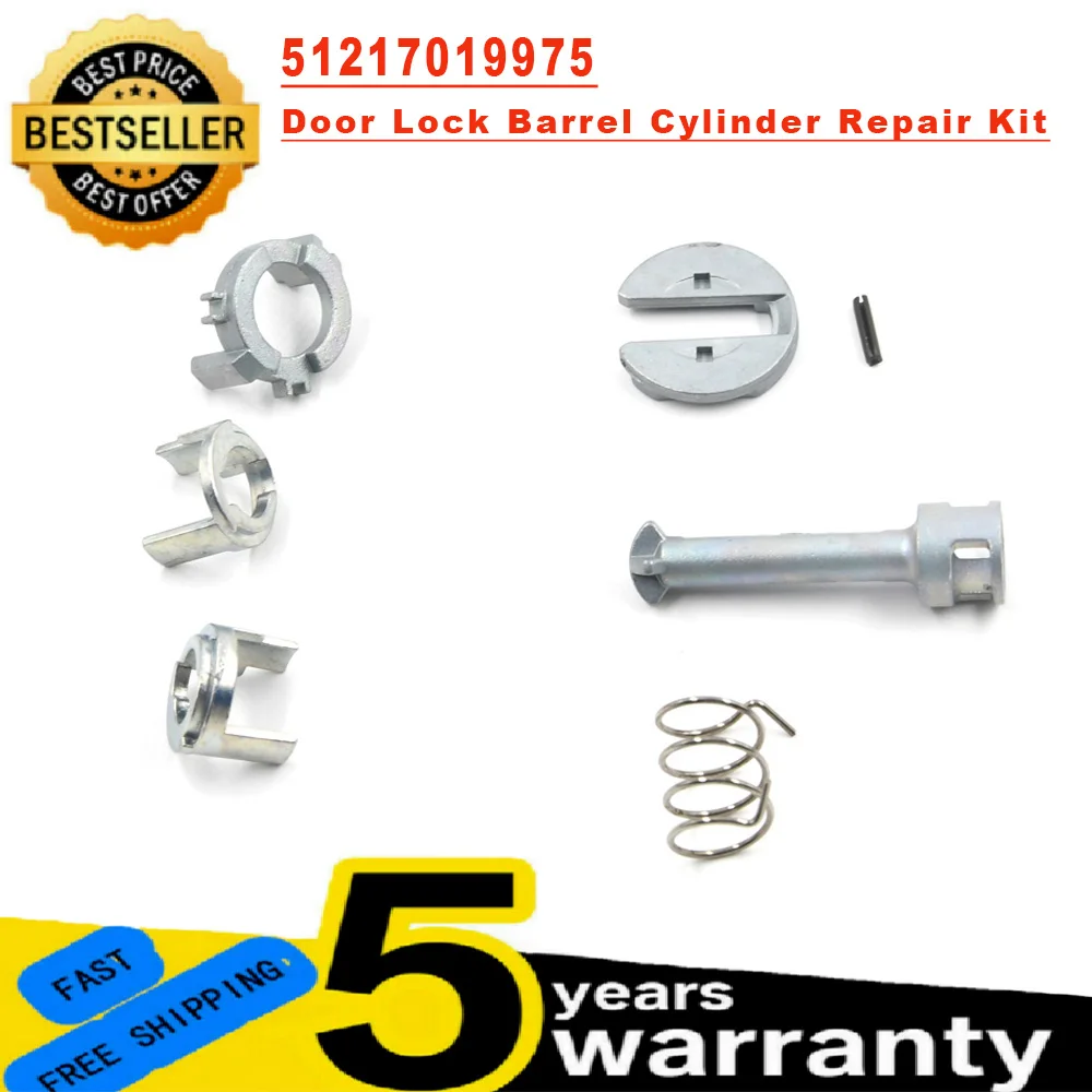 Door Lock Barrel Cylinder Repair Kit Front Left or Right 4/5 - Doors 51217019975 For BMW E46 325Ci 325i 325xi 330Ci M3