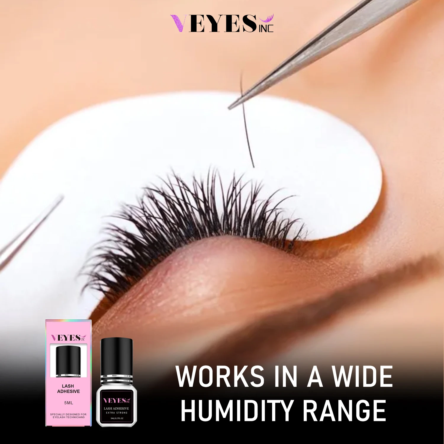 Veyes Inc 5 ml Wimpernverlängerungskleber Veyelash 0,5 Sekunden schnell trocknender starker Wimpernkleber 7 Wochen Retention Volumen Make-up-Tools