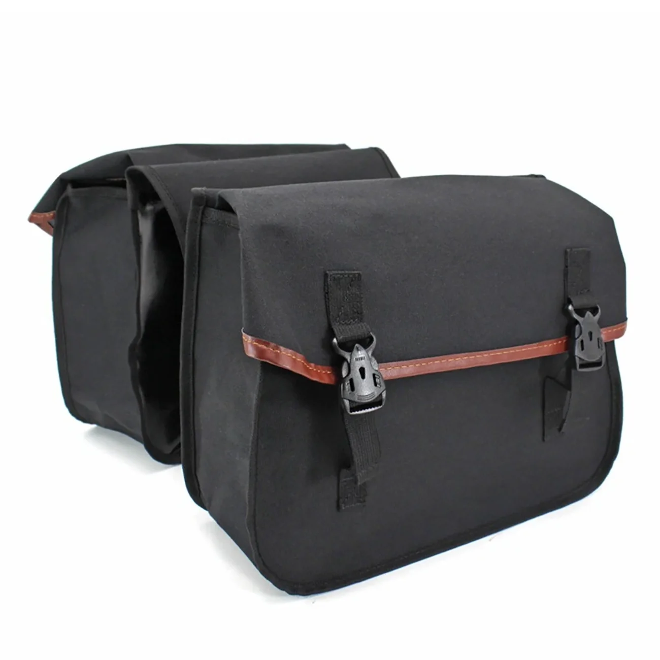 Universal Motorcycle Side Bags Canvas 1 Pair Black Large Capacity Multifunctional Handbag Shoulder Bag for Honda Harley Suzuki