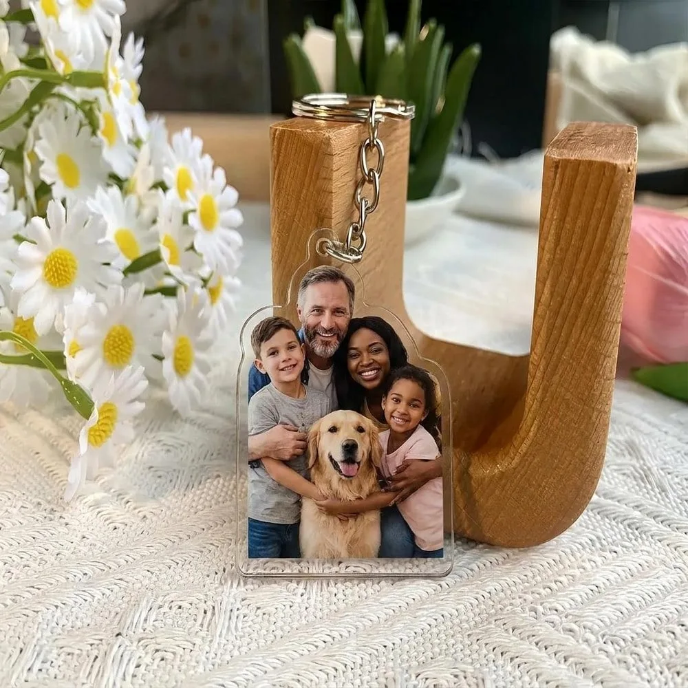 Custom Color Photo Keychain, Acrylic Laser-Cut Transparent Keychain, Suitable for Bags, Cars, and Suitcases