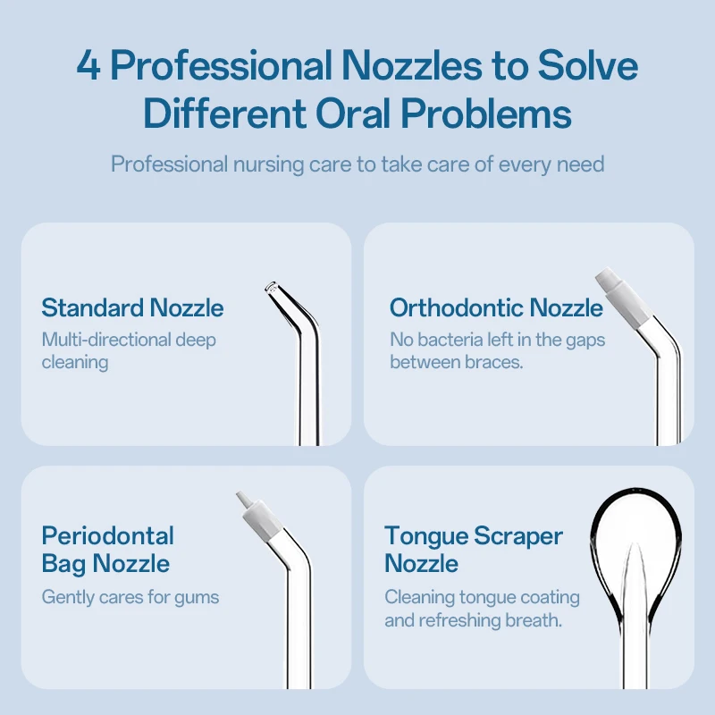 MAMIJOY عن طريق الفم الري جهاز تنظيف الأسنان بالماء المحمولة 3 طرق IPX7 مقاوم للماء USB قابلة للشحن 1300 مللي أمبير منظف الأسنان 150 مللي CF560