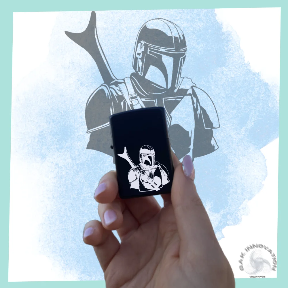 Lighter Cigarette Case Flask Set / Pocket Hip Flask - Metal Lighter - Cigaret Box / Advice The Mandalorian Tv Series Star Wars B