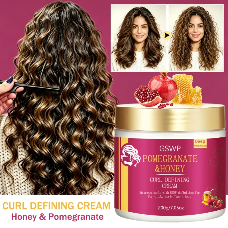 GSWP Pomegranate & Honey Moisturizing Curl Cream provides shine and hydration for hairstyles, deeply moisturizes.200g/400g