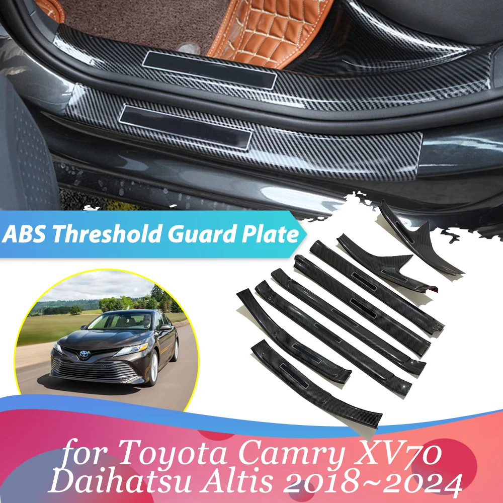 Car ABS Welcome Pedal for Toyota Camry XV70 Daihatsu Altis 2018~2024 Door Sill Scuff Threshold Guard Plate Sticker Accessories