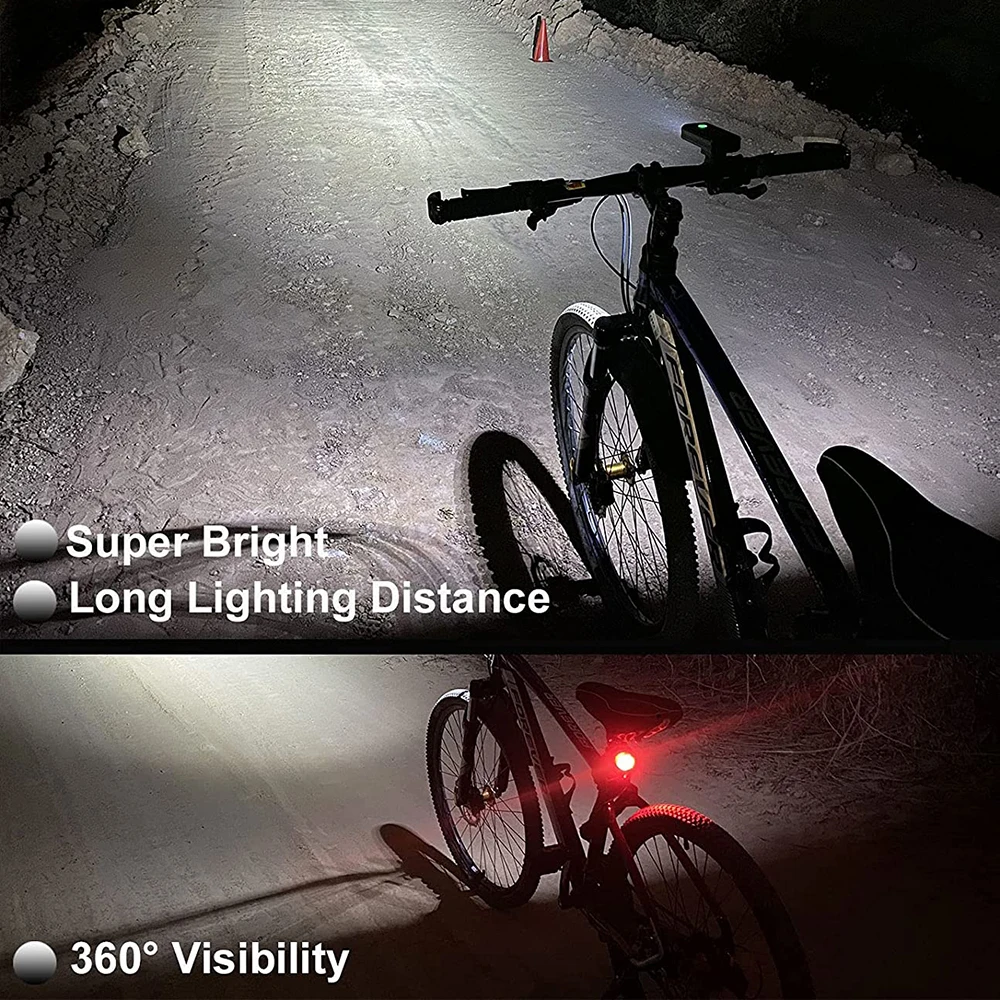 TRLIFE Upgrade 12 LEDS 10000mah Bicycle Light USB Chargeable Rainproof MTB Bike Light With 2 Holders Flashlight Bike Accessories