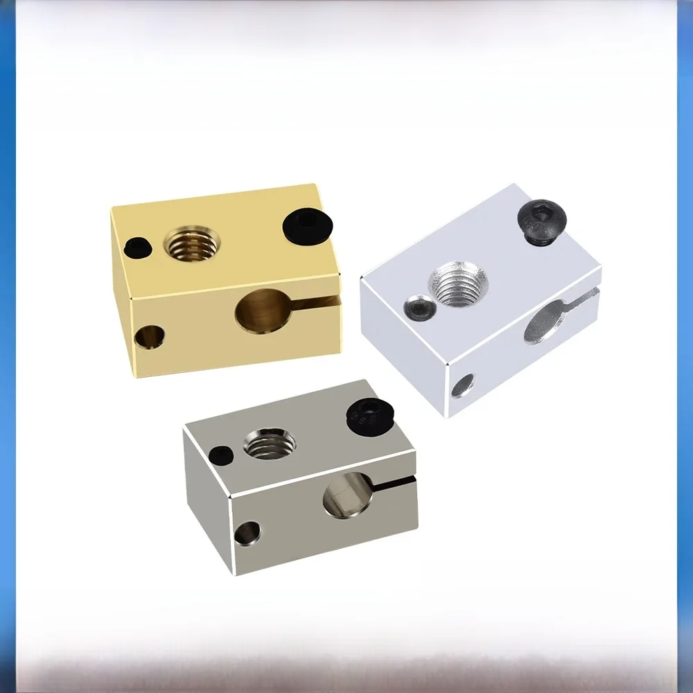 Bloc chauffant V6 PT100 de haute qualité, chaussettes en Silicone, blocs chauffants en aluminium, laiton et cuivre plaqué pour V6 Hotend