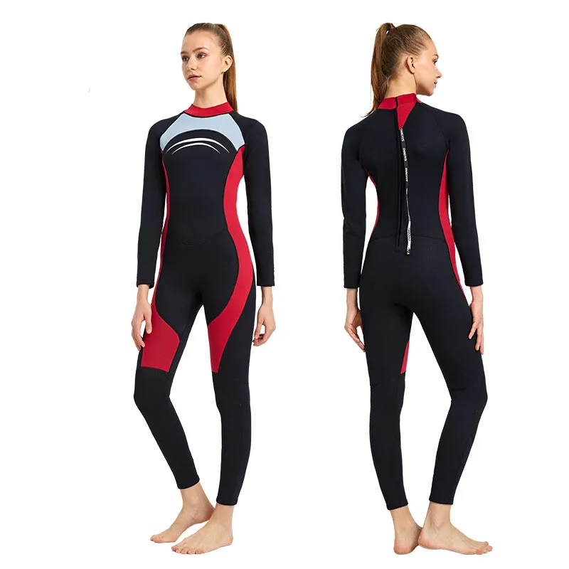 

3MM Neoprene Wetsuits Scuba Diving Suits for Women One Pices Snorkeling Surfing Swimming Long Sleeve Keep Warm Water Sports